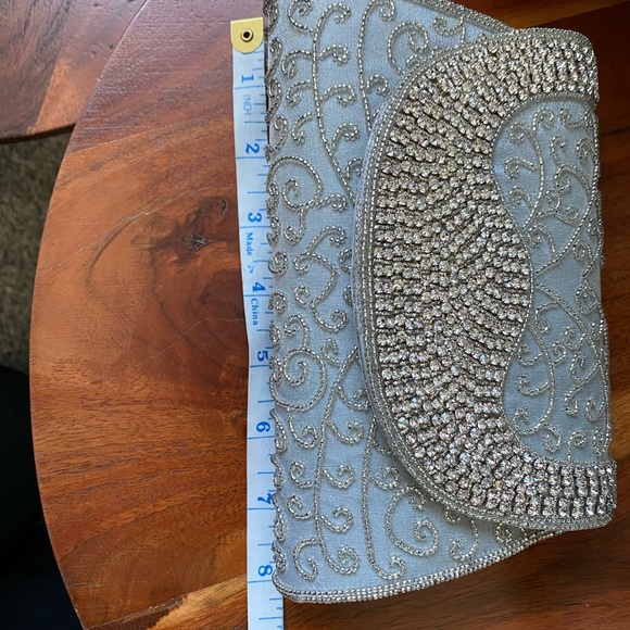 Silver and Grey Embellished Bag - Picture 5 of 6